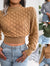 Autumn And Winter 3D Diamond Long-Sleeve Cropped Knit Sweater